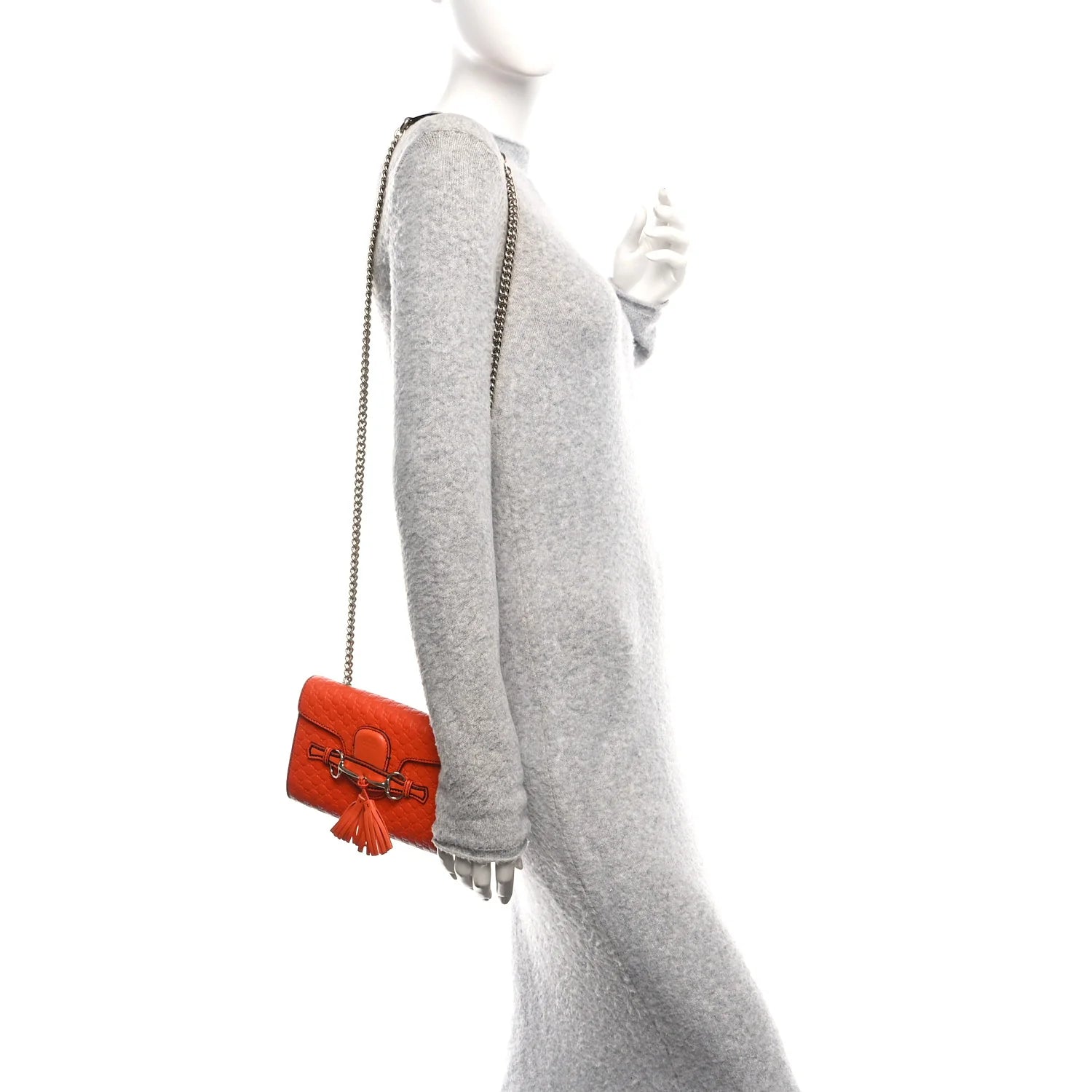 Soft Microssima Mini Emily Chain Shoulder Bag Sun Orange