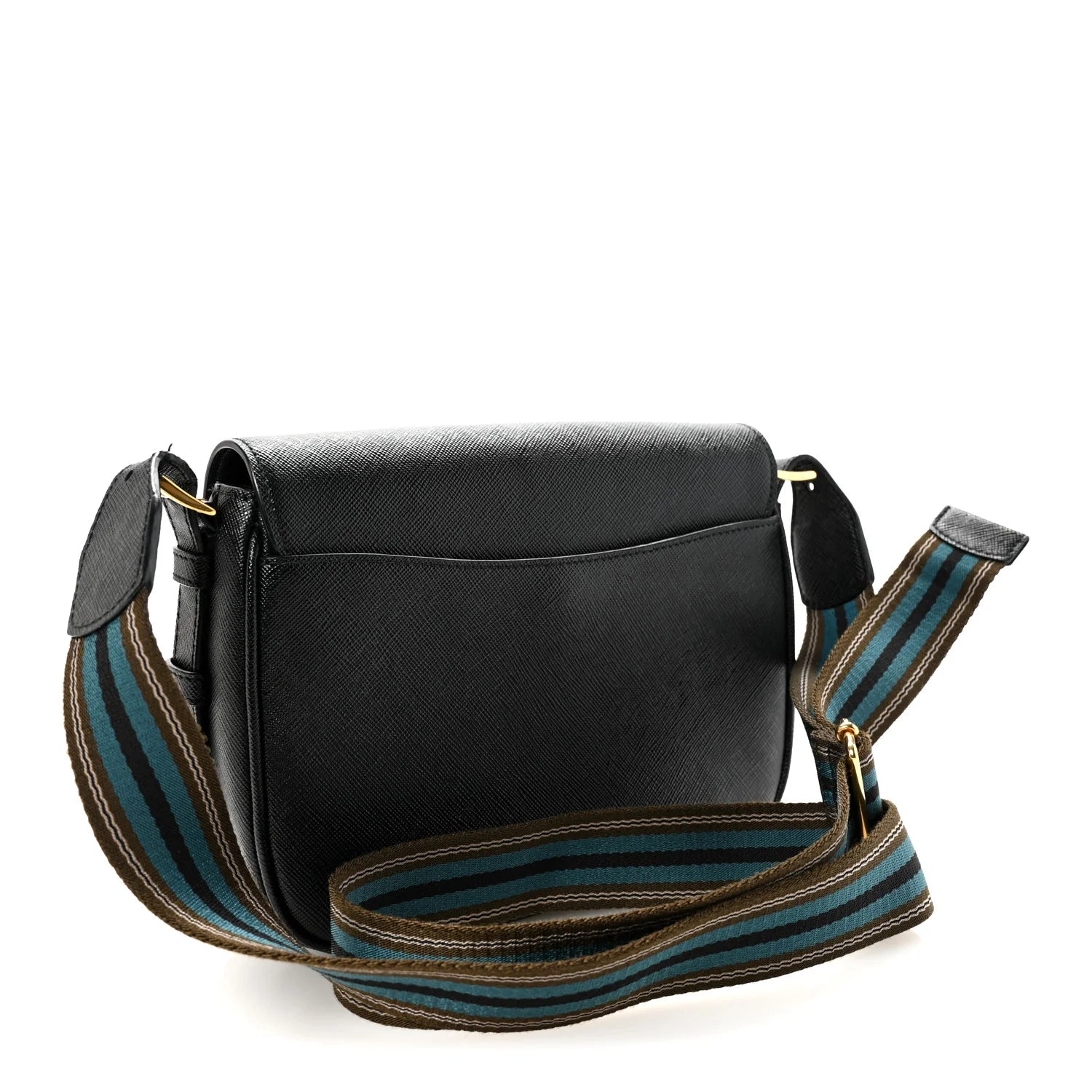 Saffiano Flap Crossbody Black