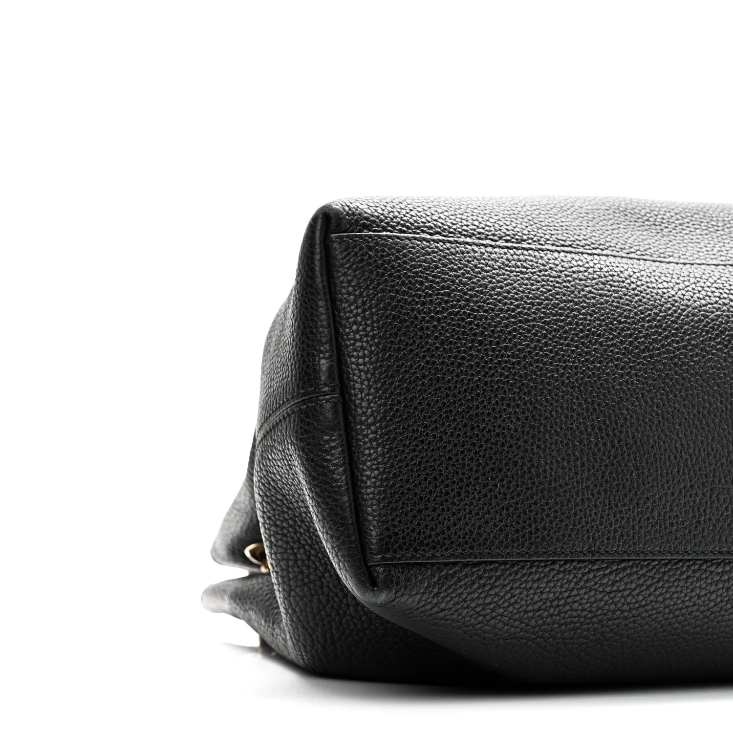Pebbled Calfskin Medium Soho Chain Shoulder Bag Black