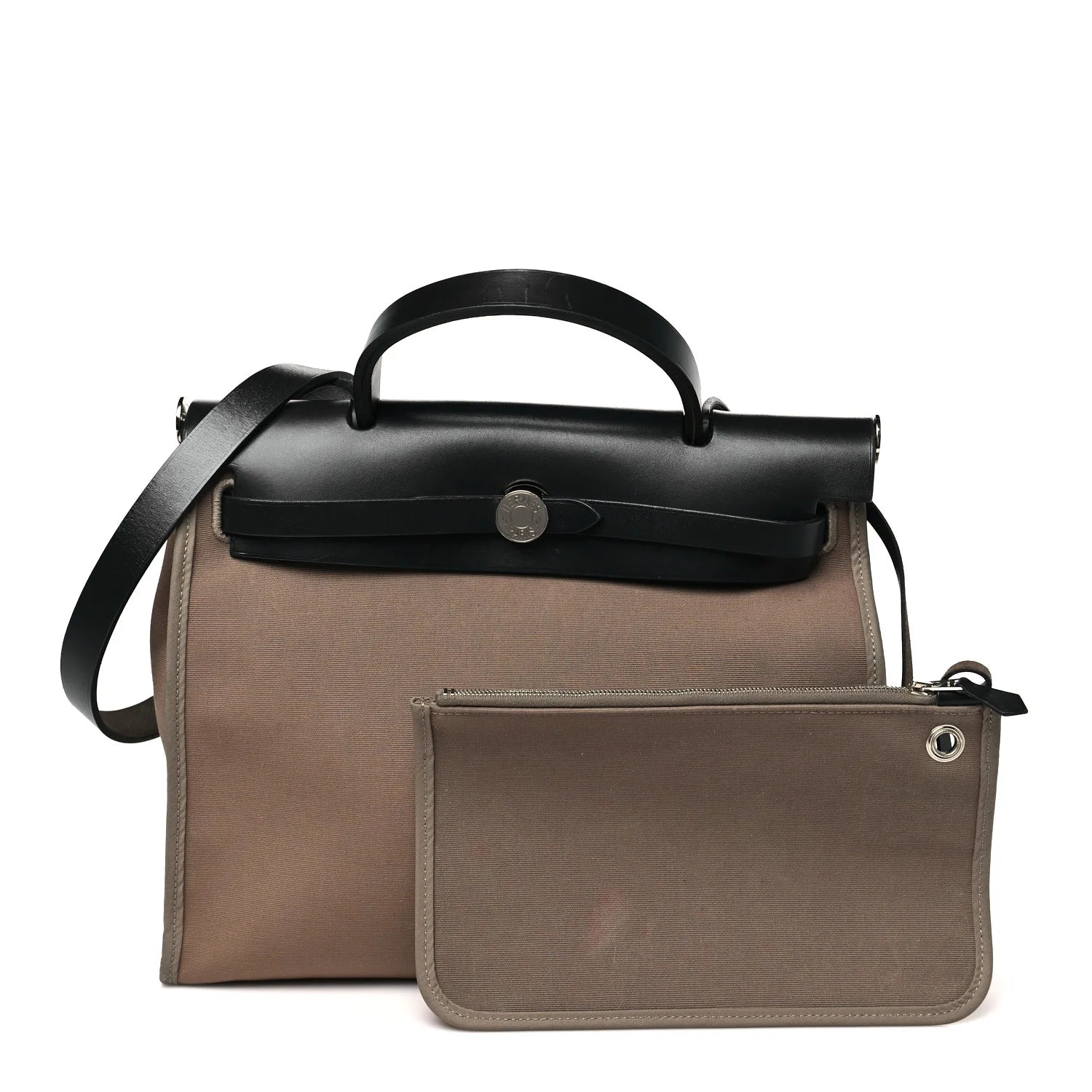 Toile Officier Vache Hunter Herbag Zip 31 PM Etoupe Bleu Indigo