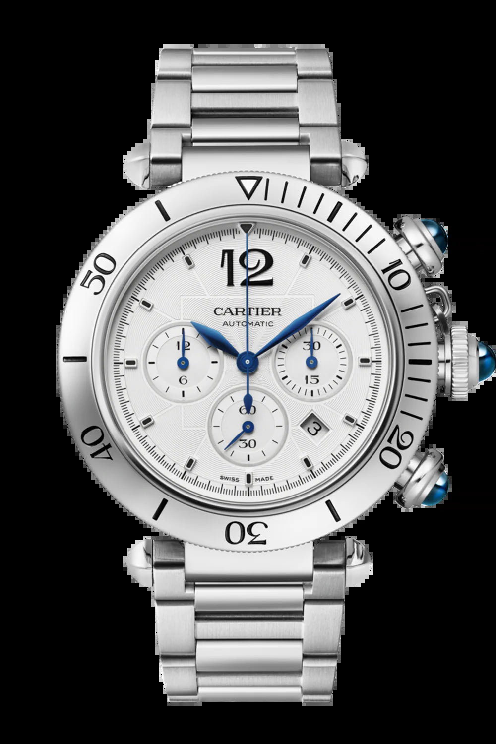 Unworn  Pasha De  Chronograph, Stainless Steel, 41Mm, Ref# WSPA0018, Box and Papers