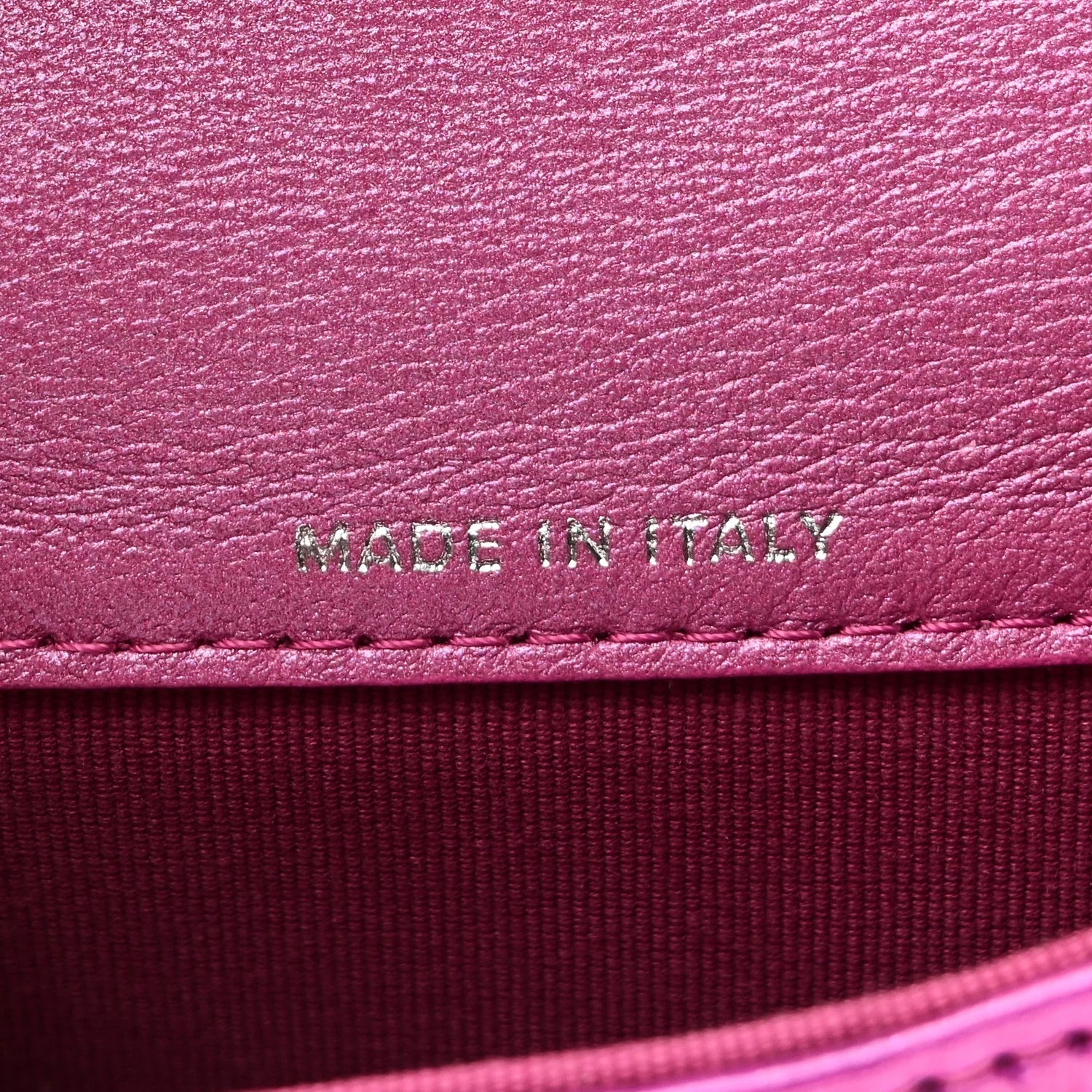 Patent Lambskin Quilted CC Hook Card Holder Pink