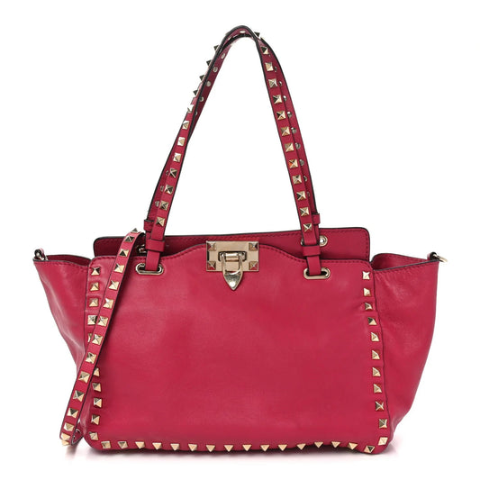 Vitello Small Rockstud Tote Cyclamin