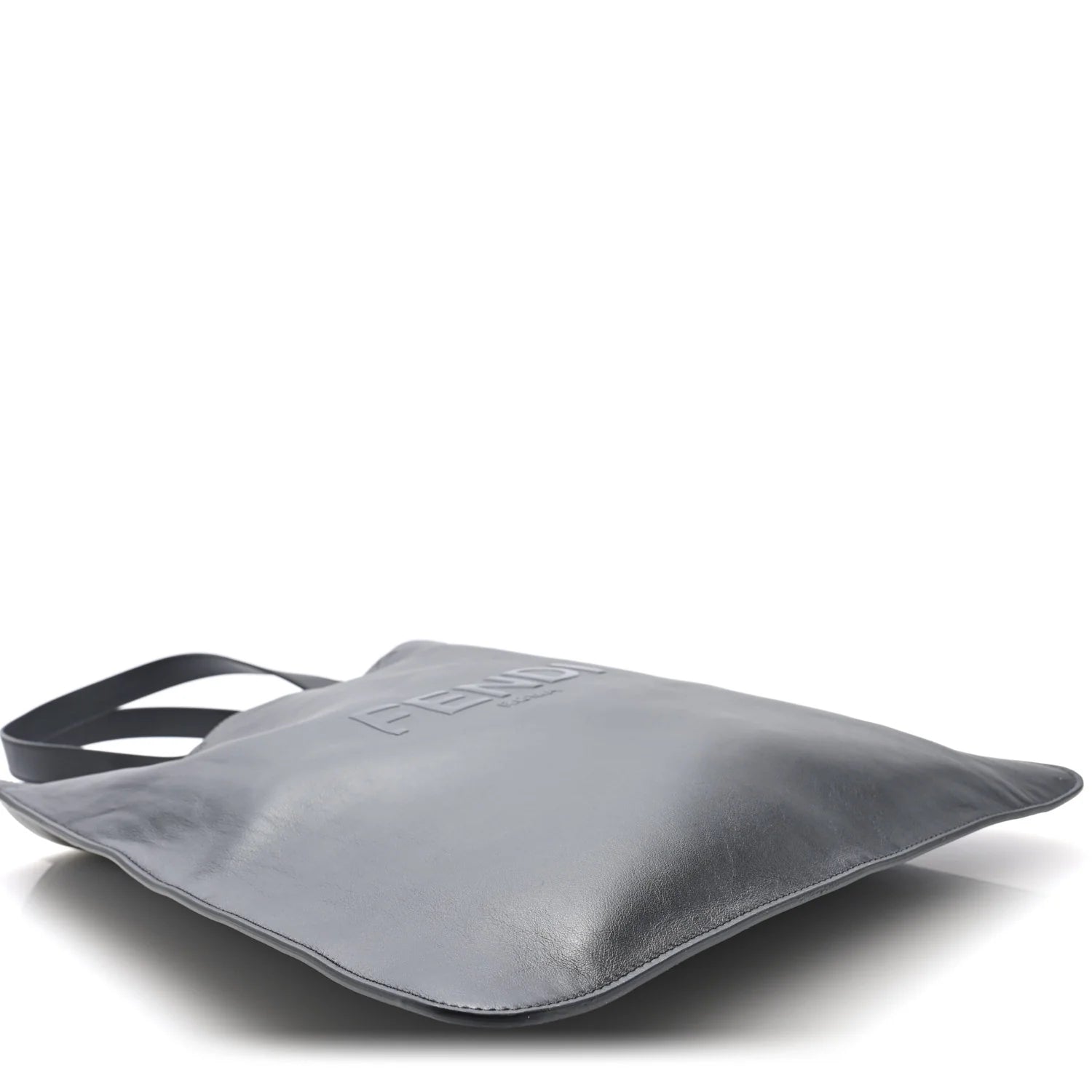 Vitello Grace Light Logo  Pack Flat Shopping Tote Black