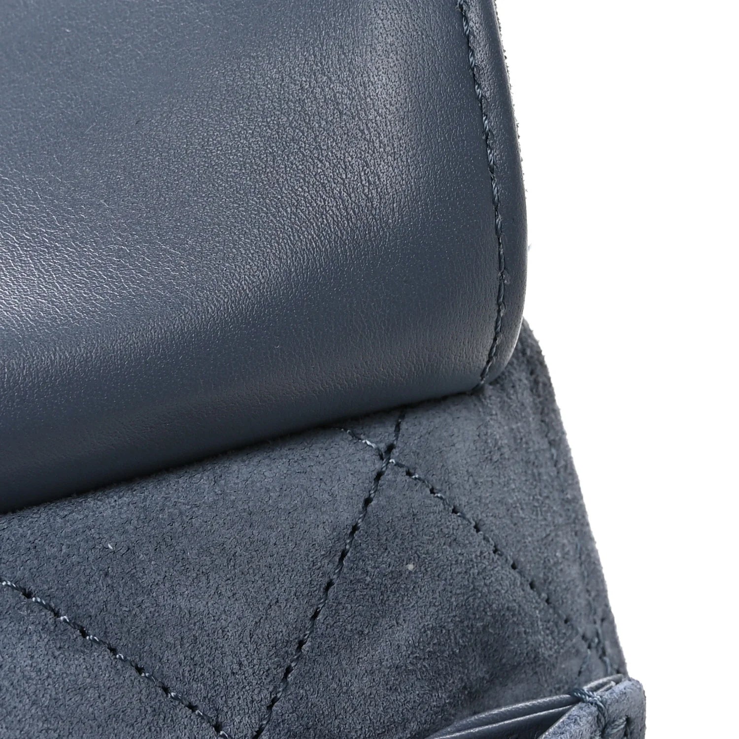 Suede Quilted Small  25 Handbag Blue