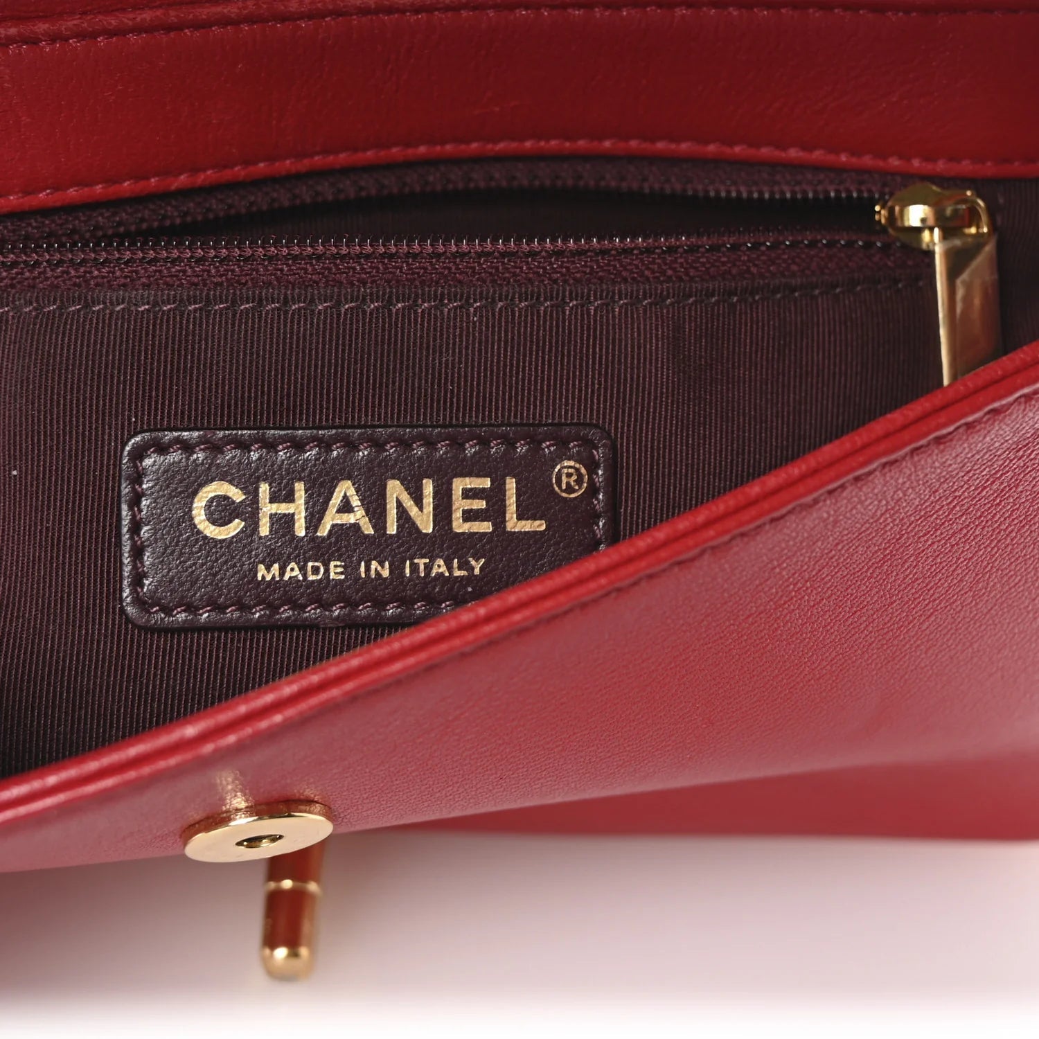 Sheepskin Quilted Medium Vintage Mademoiselle Flap Red