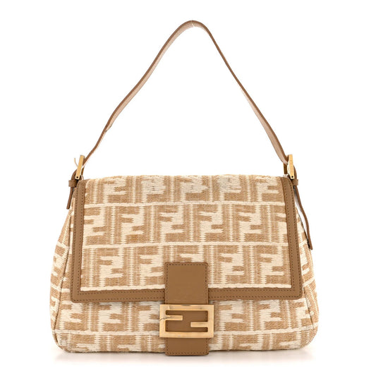 Raffia Mama Baguette Beige