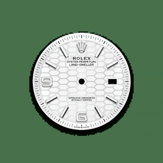 Unworn 2025,  Land-Dweller 40, Oystersteel and 18K White Gold, Intense White Dial, Fluted Flat Jubilee, Ref# 127334-0001, Box and Papers