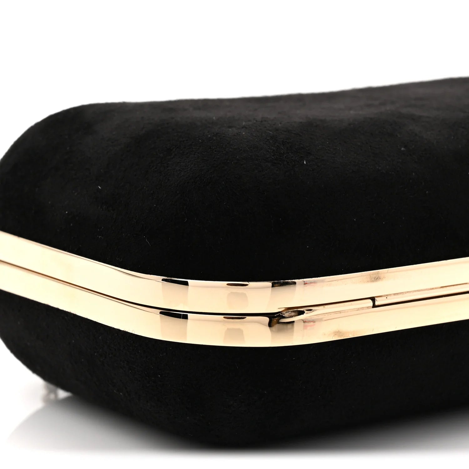 Suede Crystal Snake Cloud Clutch Black