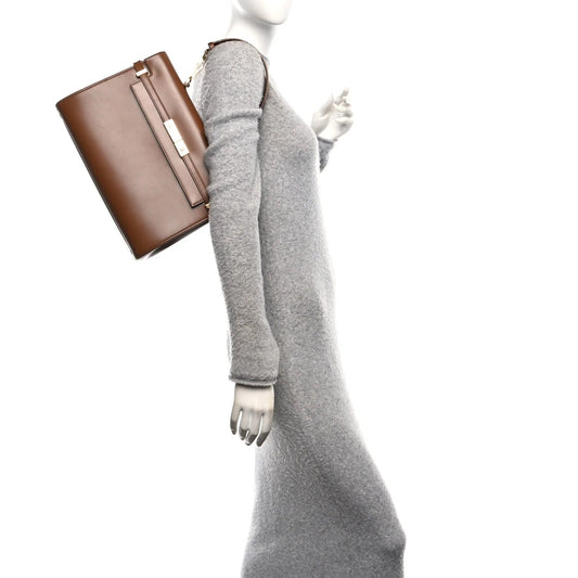 Smooth Calfskin Manhattan Top Handle Brown