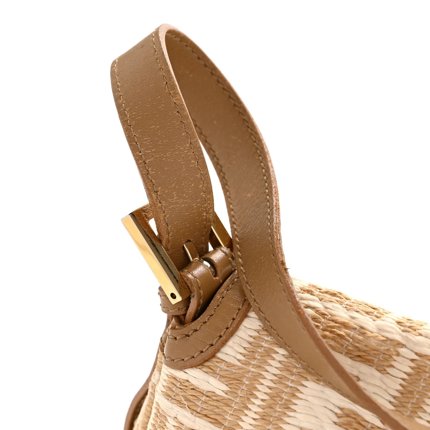 Raffia Mama Baguette Beige