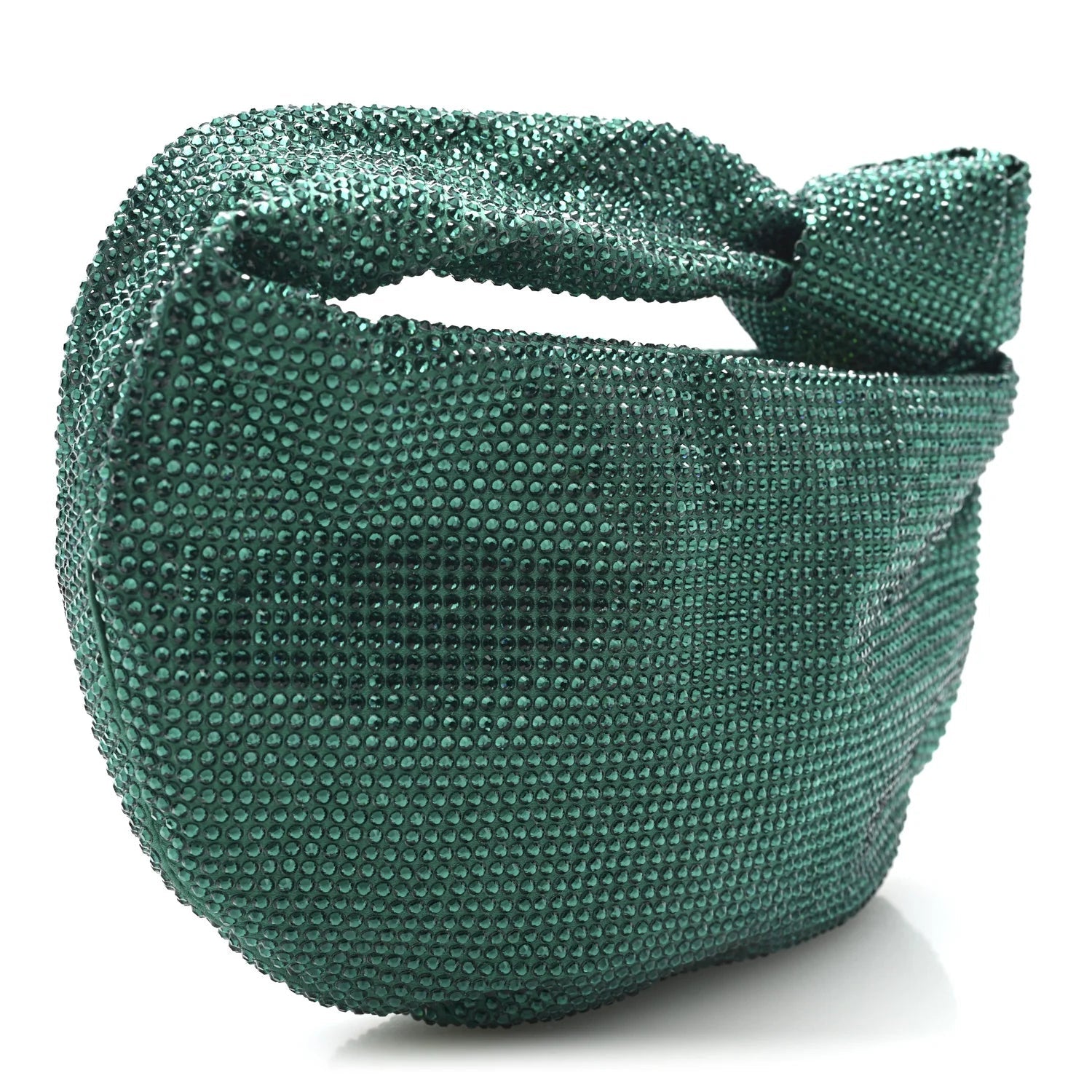 Crystal Embellished Satin Mini Hotfix Jodie Emerald