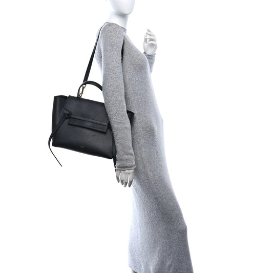 Grained Calfskin Mini Belt Bag Black