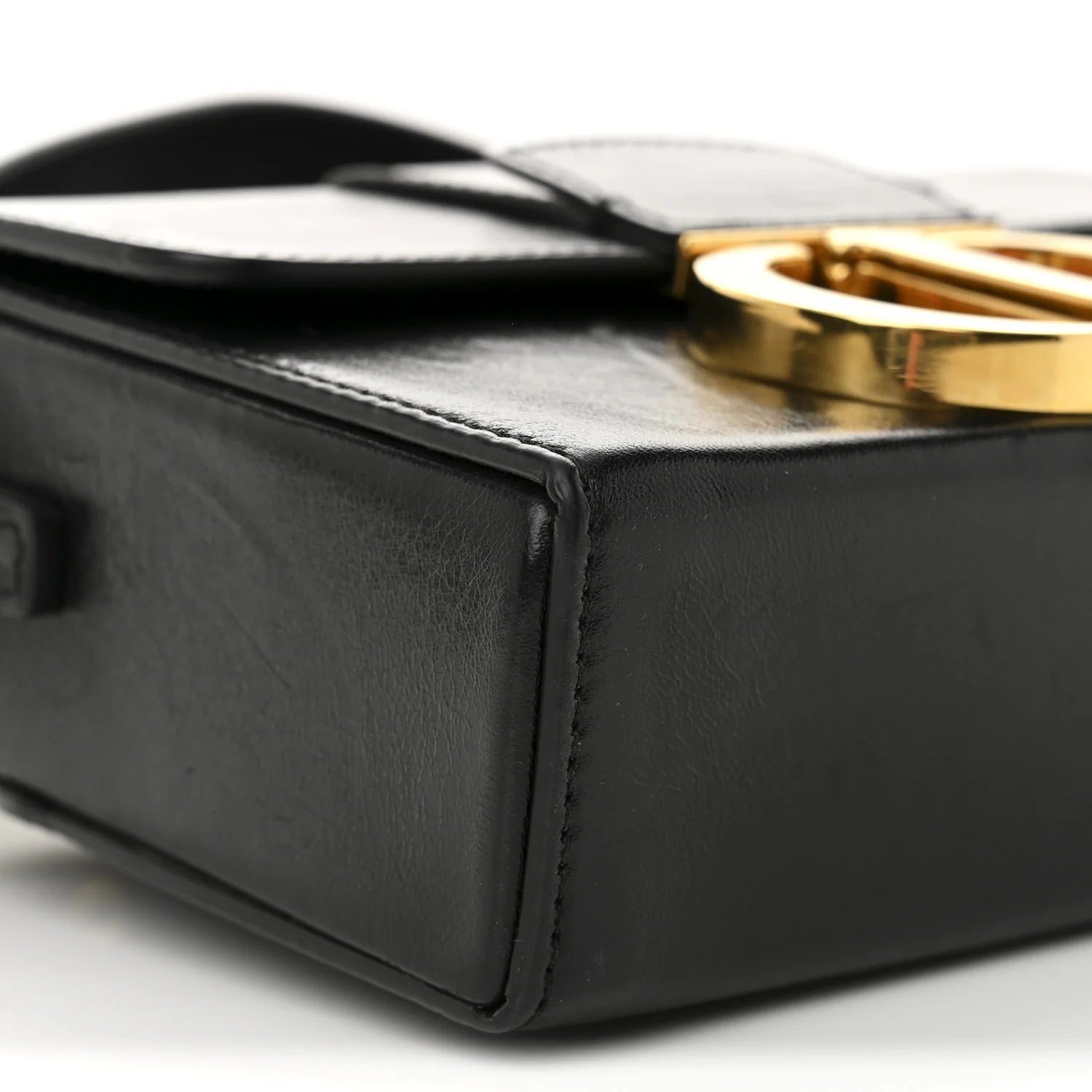 Crackled Lambskin 30 Montaigne Box Bag Black