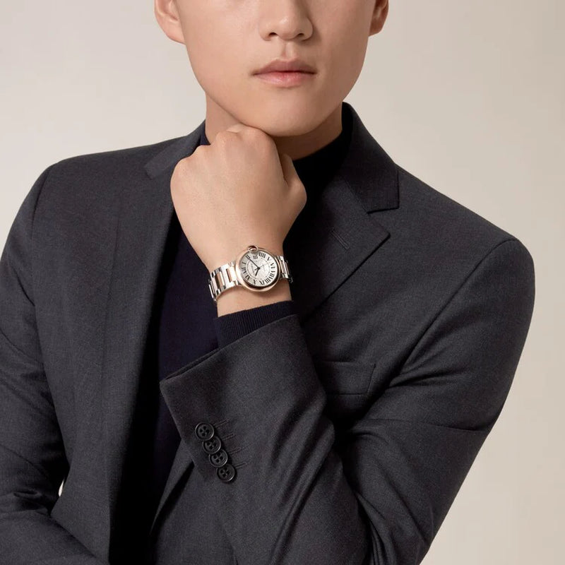 Unworn  Ballon Bleu, Stainless Steel and 18K Rose Gold, 36Mm, Ladies, Ref# W2BB0033, Box and Papers