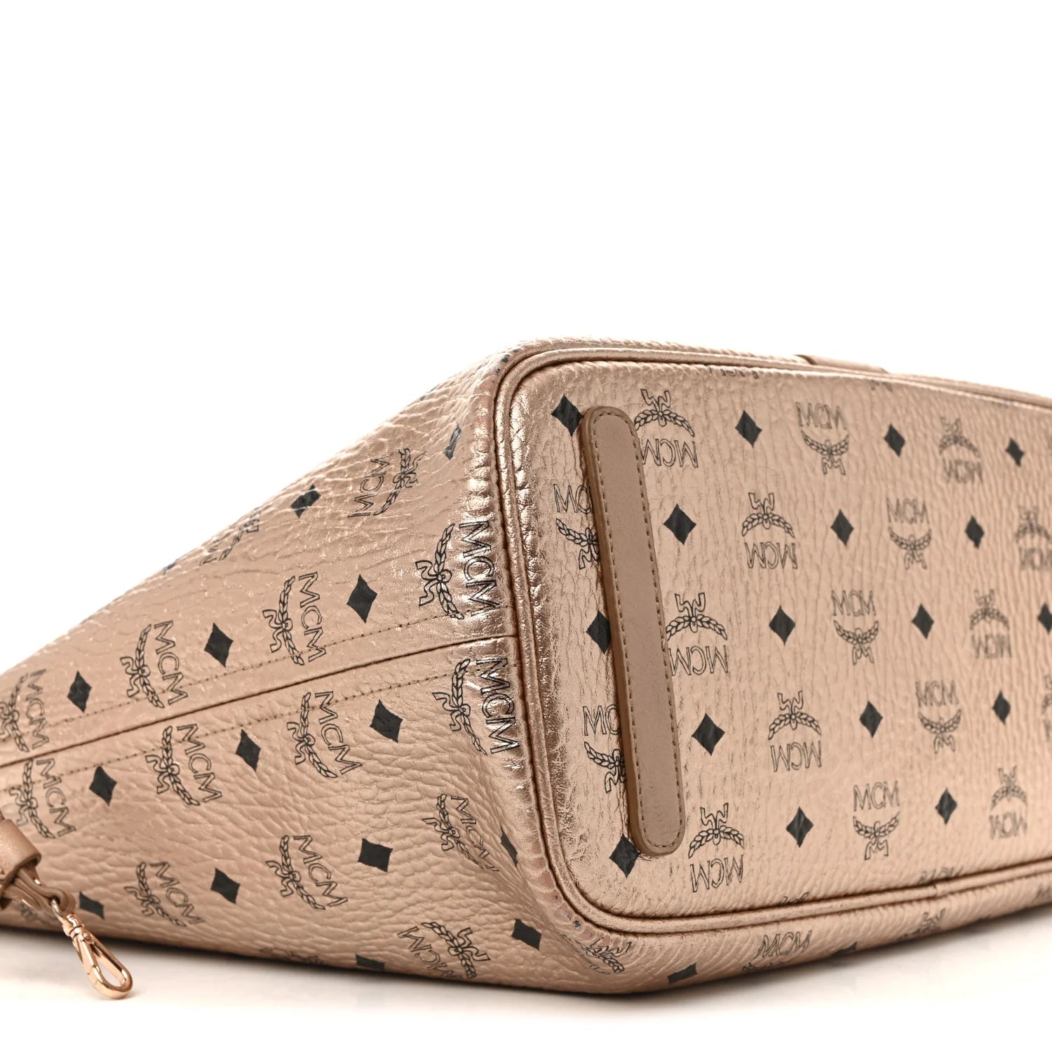 Metallic Visetos Medium Liz Reversible Shopper Tote Champagne Gold