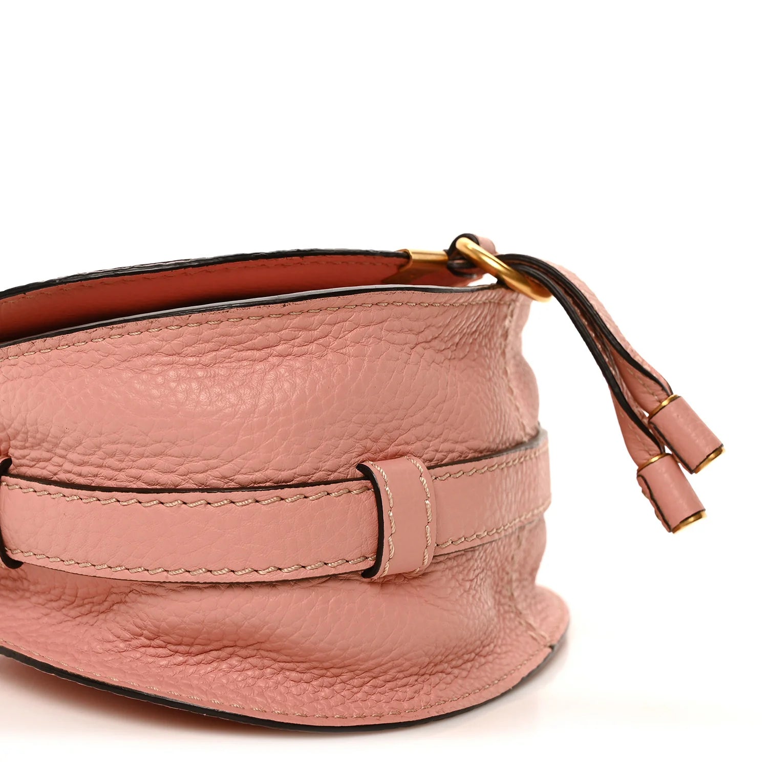 Grained Calfskin Small Marcie Saddle Bag Pink