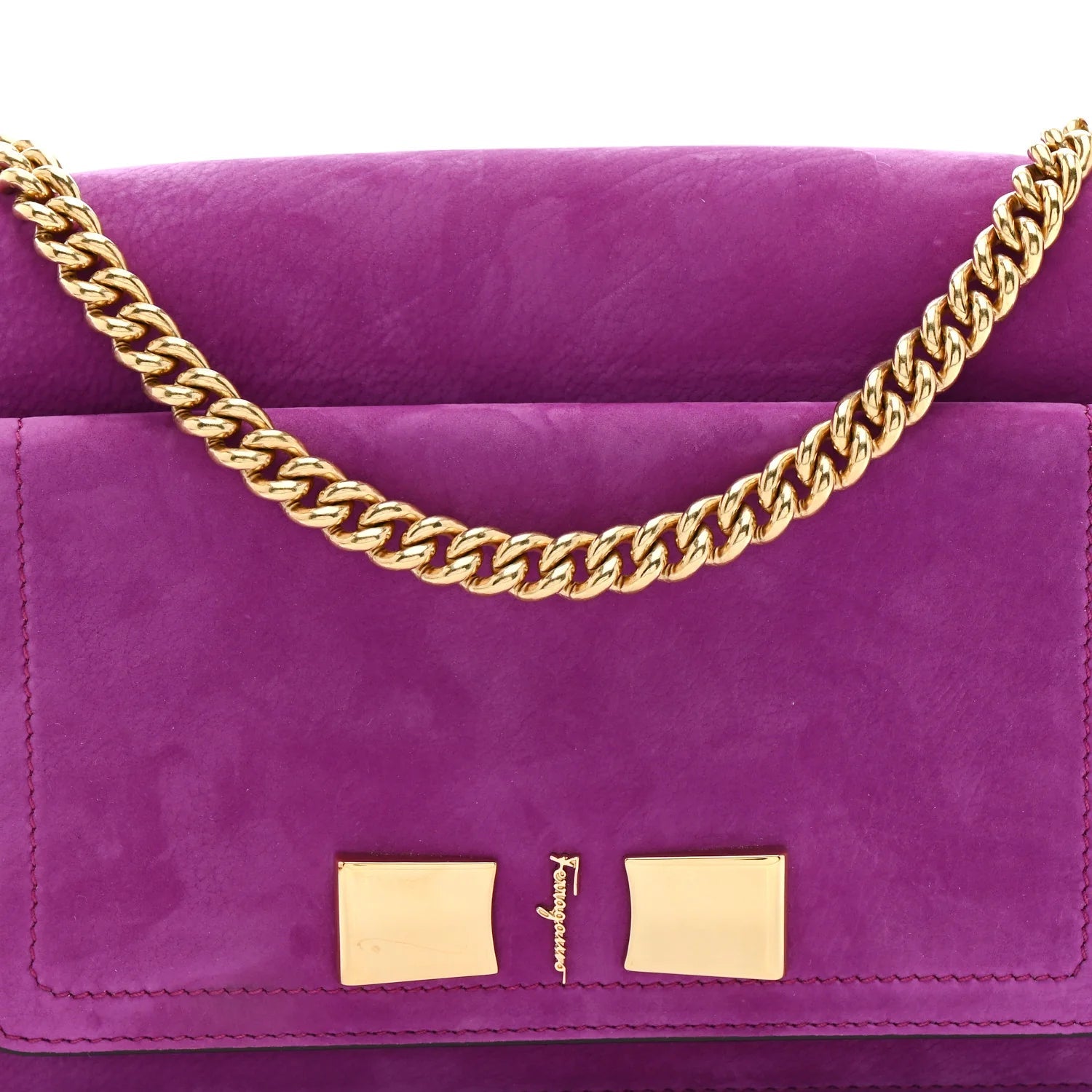 Suede Ginevra Chain Bag Purple