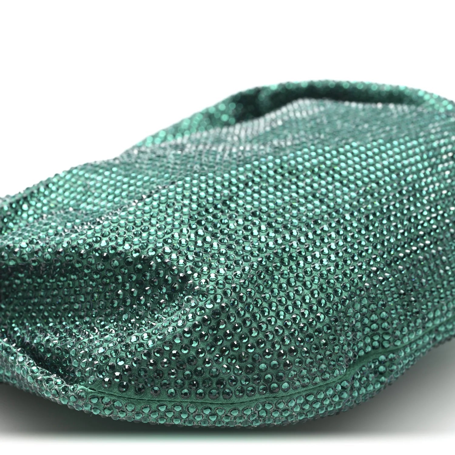 Crystal Embellished Satin Mini Hotfix Jodie Emerald