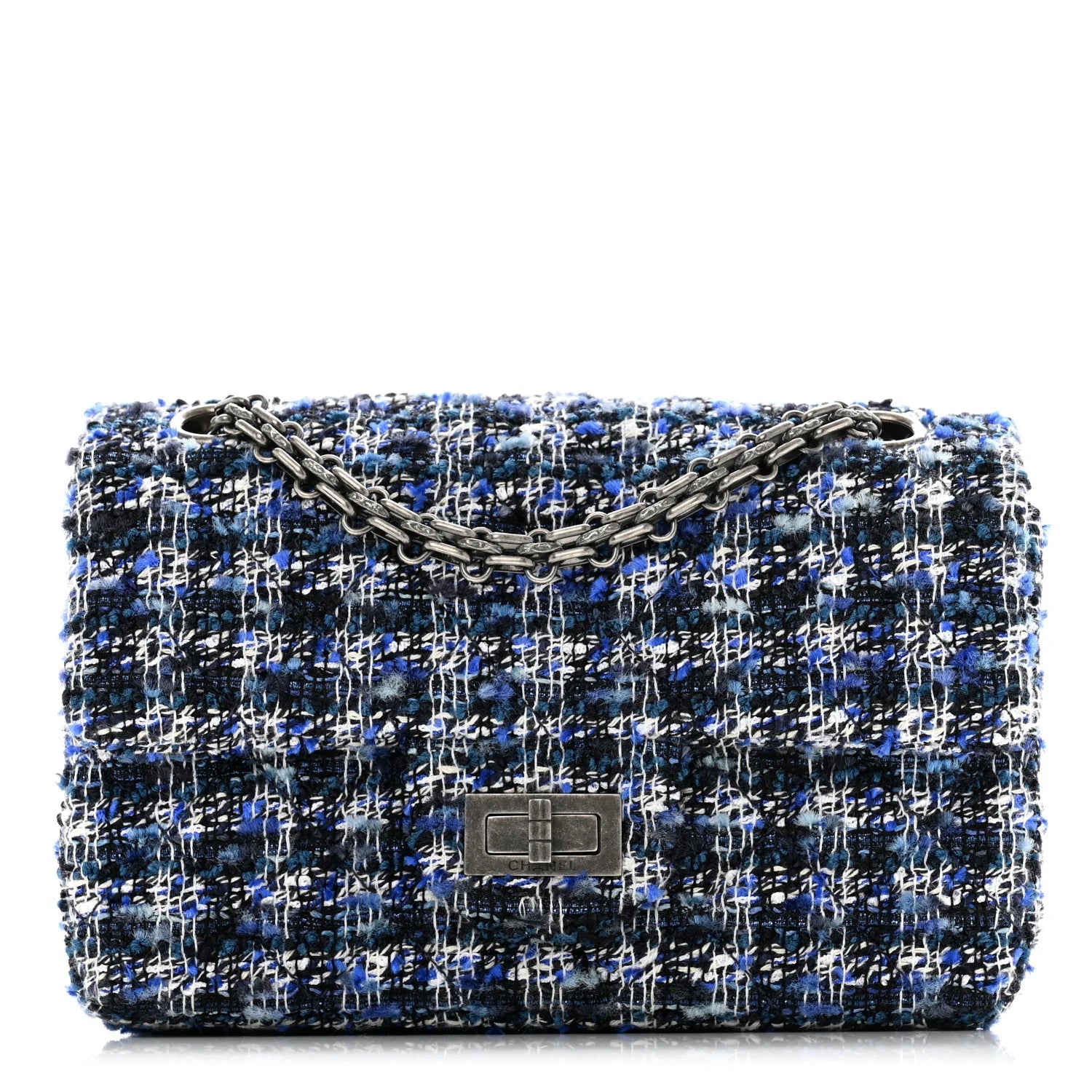 Tweed Quilted 2.55 Reissue Mini Flap Blue