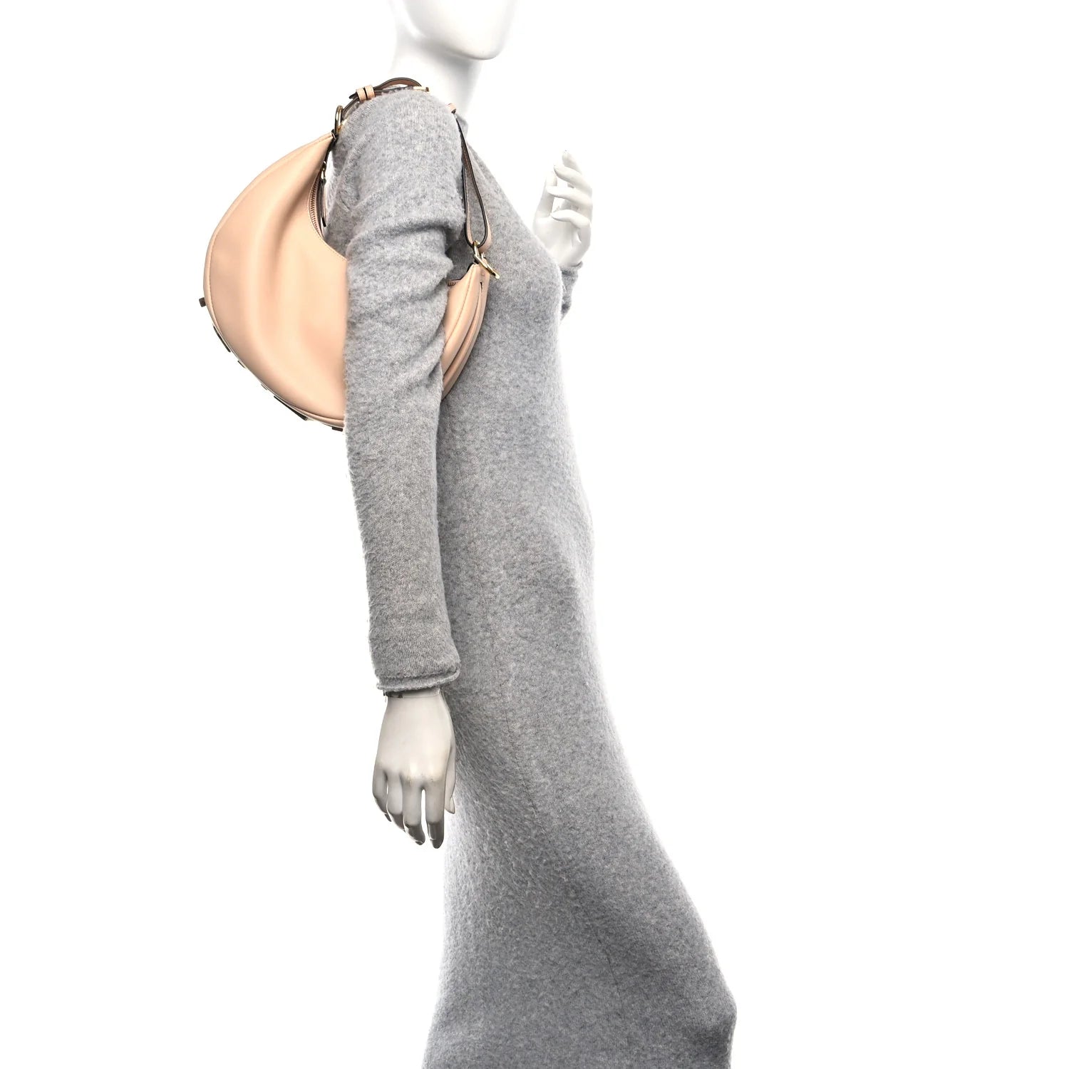 Vitello Grace Matte Small graphy Hobo Bag Light Rose