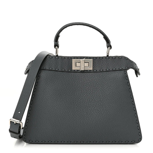 Cuoio Romano Selleria Chamois Small Peekaboo I SEE U Satchel Tempesta