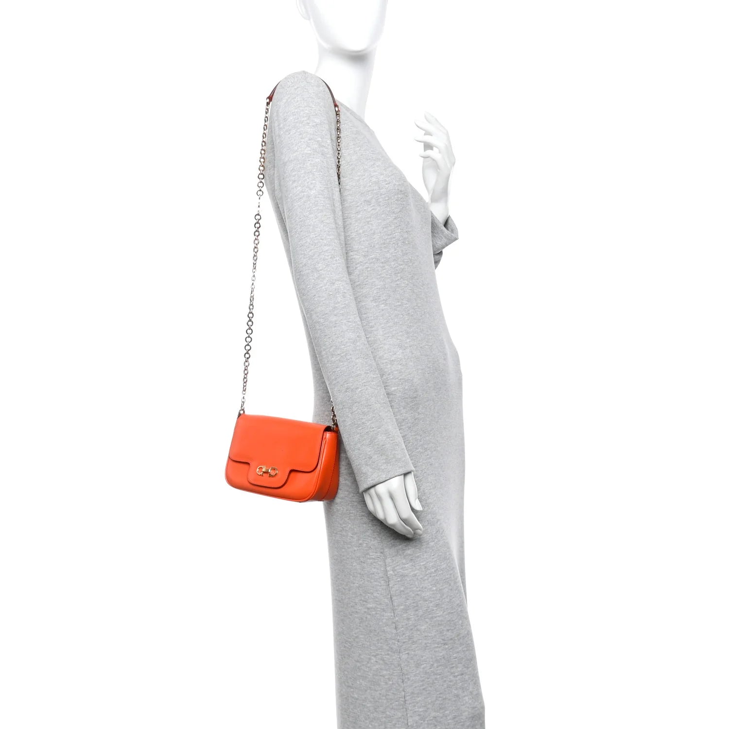 Printed Calfskin Paris Crossbody Bag Orange