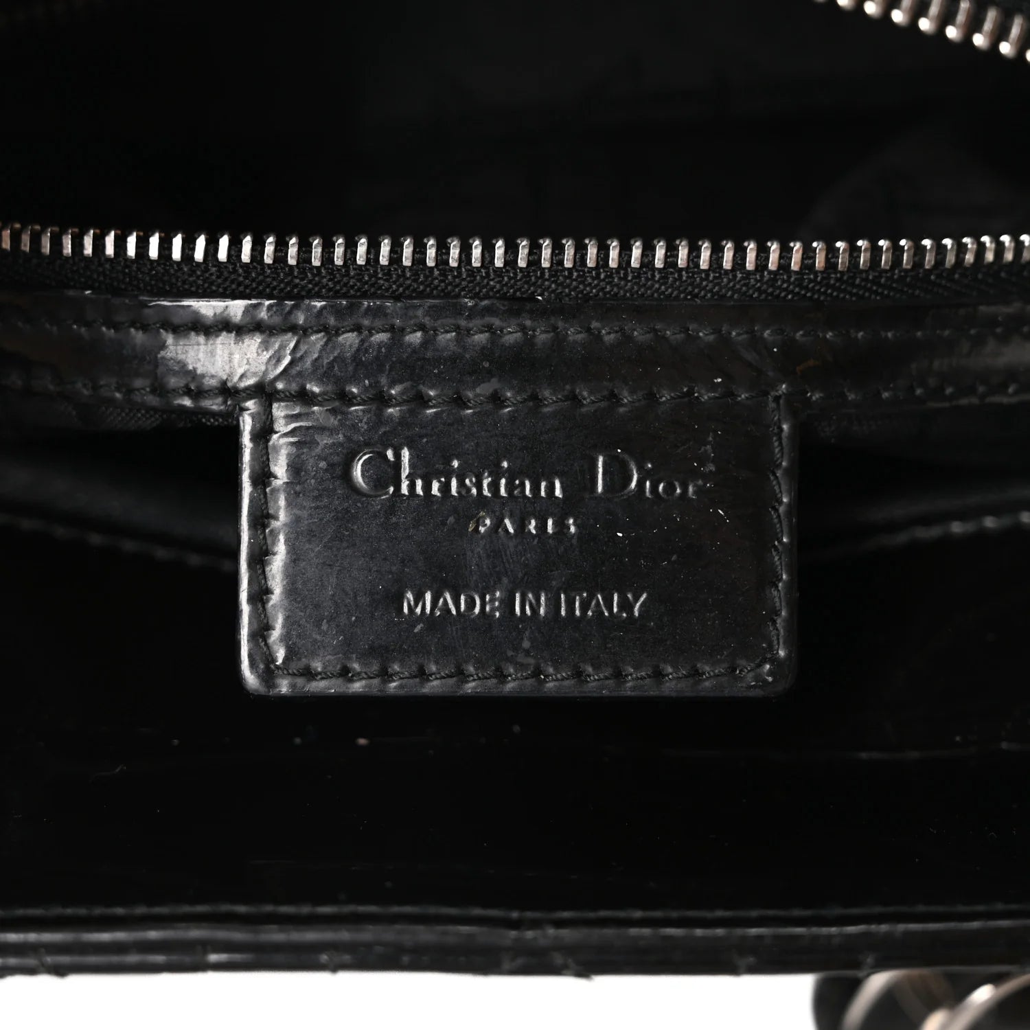 Patent Cannage Large Lady Dior Black