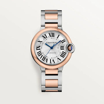 Unworn  Ballon Bleu, Stainless Steel and 18K Rose Gold, 36Mm, Ladies, Ref# W2BB0033, Box and Papers