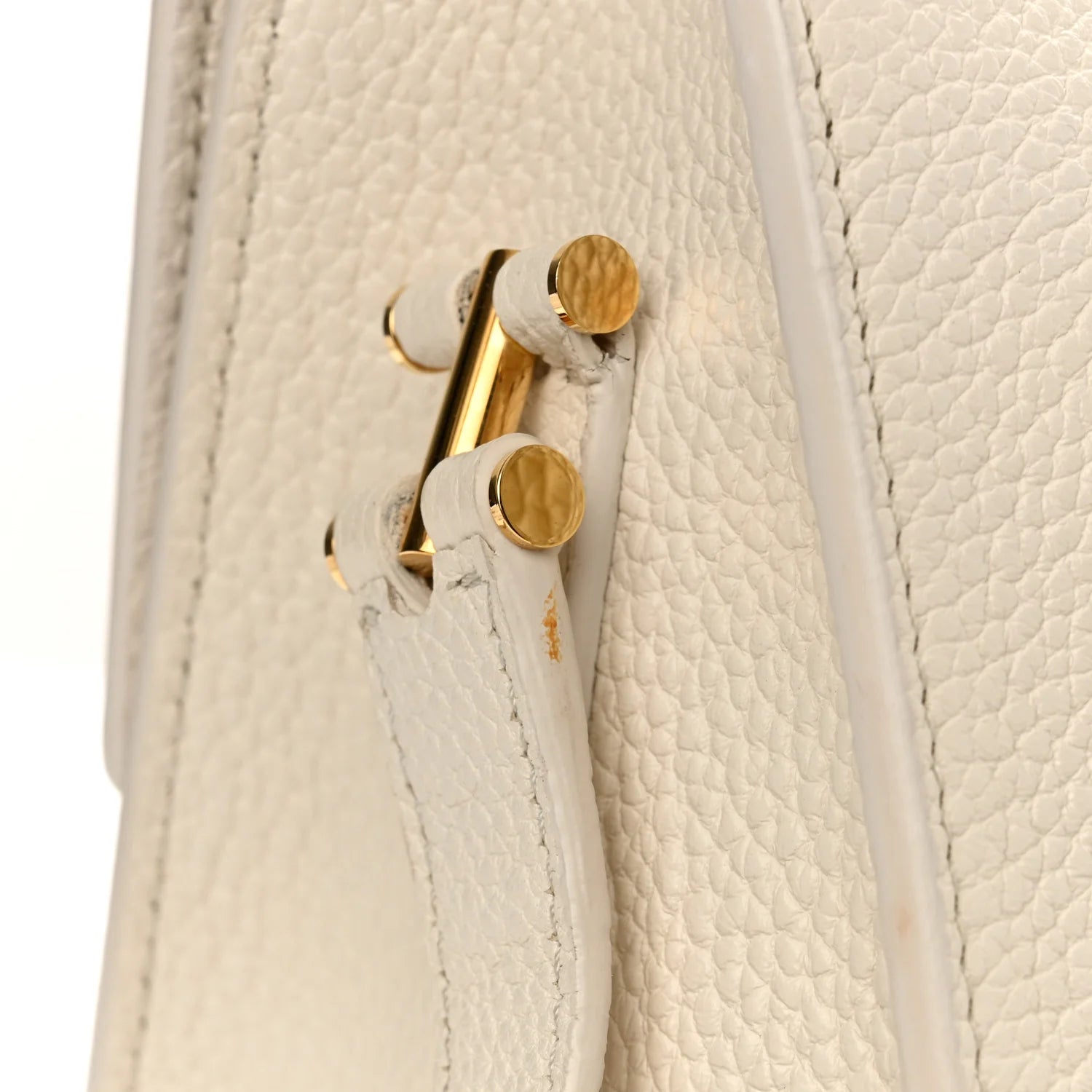 Grained Calfskin Large T Clasp Tara Crossbody Bag White