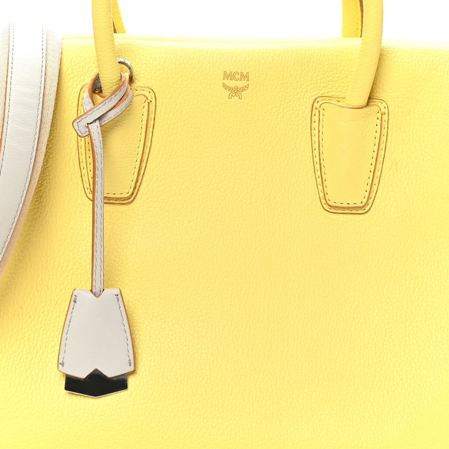 Grained Calfskin Medium Milla Tote Custard Yellow