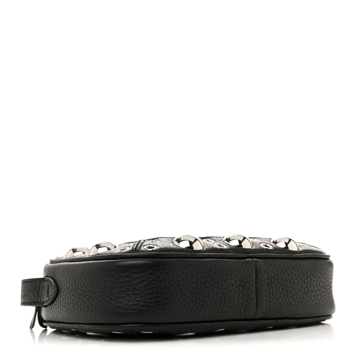 Grainy Calfskin Studded Nellcote Crossbody Bag Black