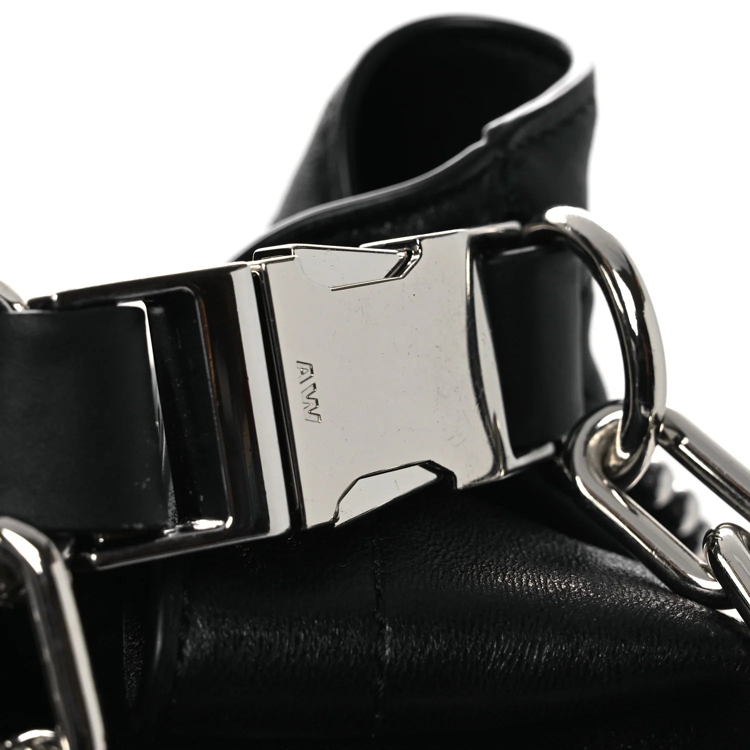 Lambskin Attica Chain Dry Sack Bucket Bag Black