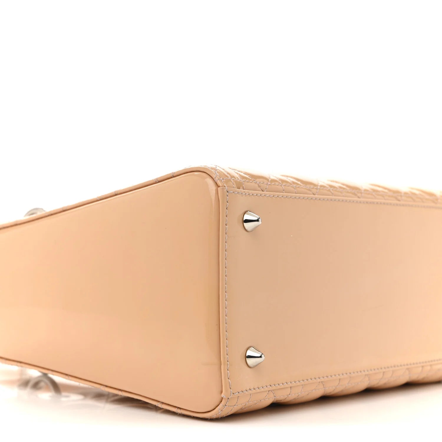 Patent Cannage Medium Lady Dior Beige