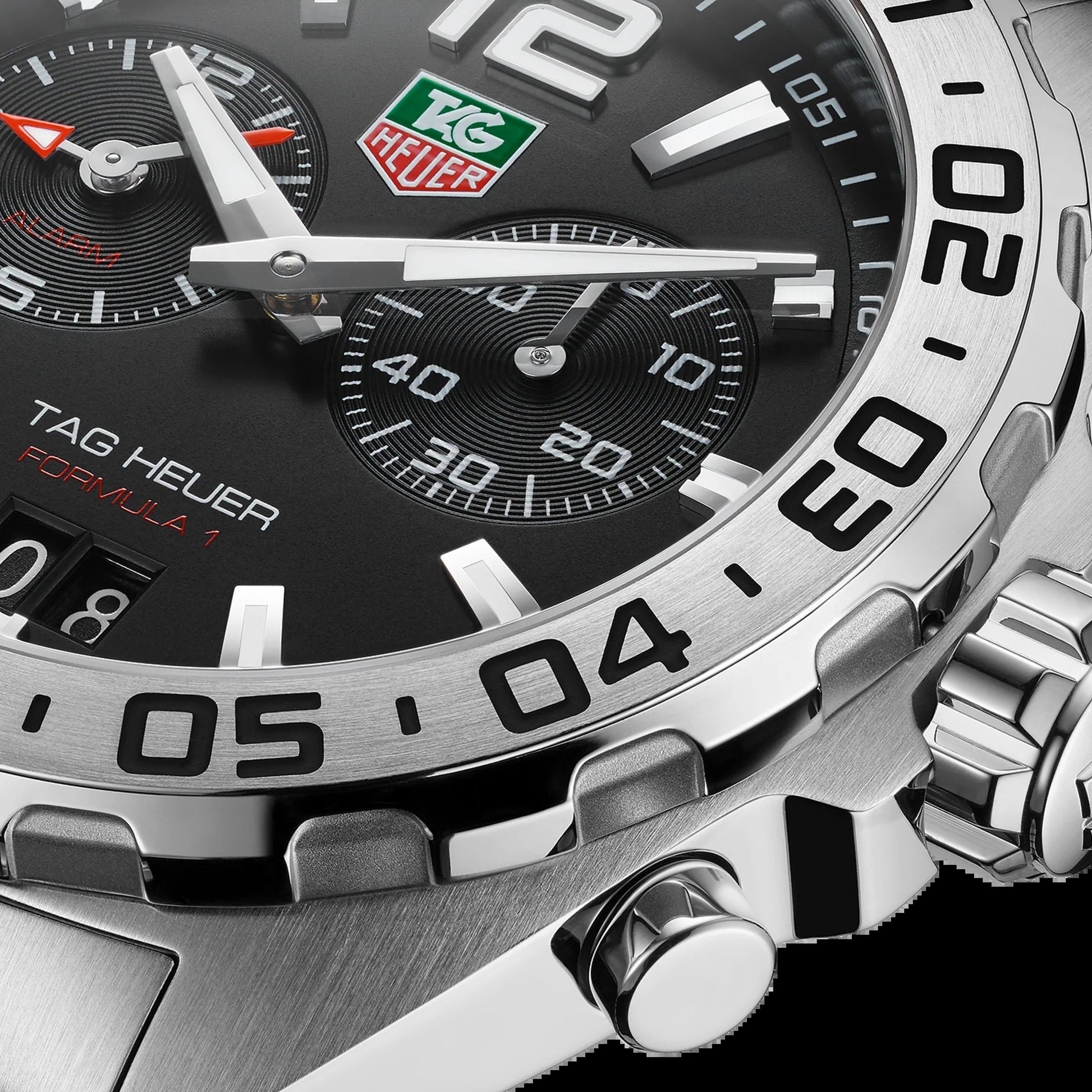 Unworn  Formula 1 Date Alarm Stainless Steel, 41Mm, Ref# WAZ111A.BA0875, Box & Papers