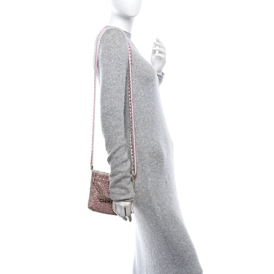 Crystal Embellished Metallic Lambskin Mini  22 Pink