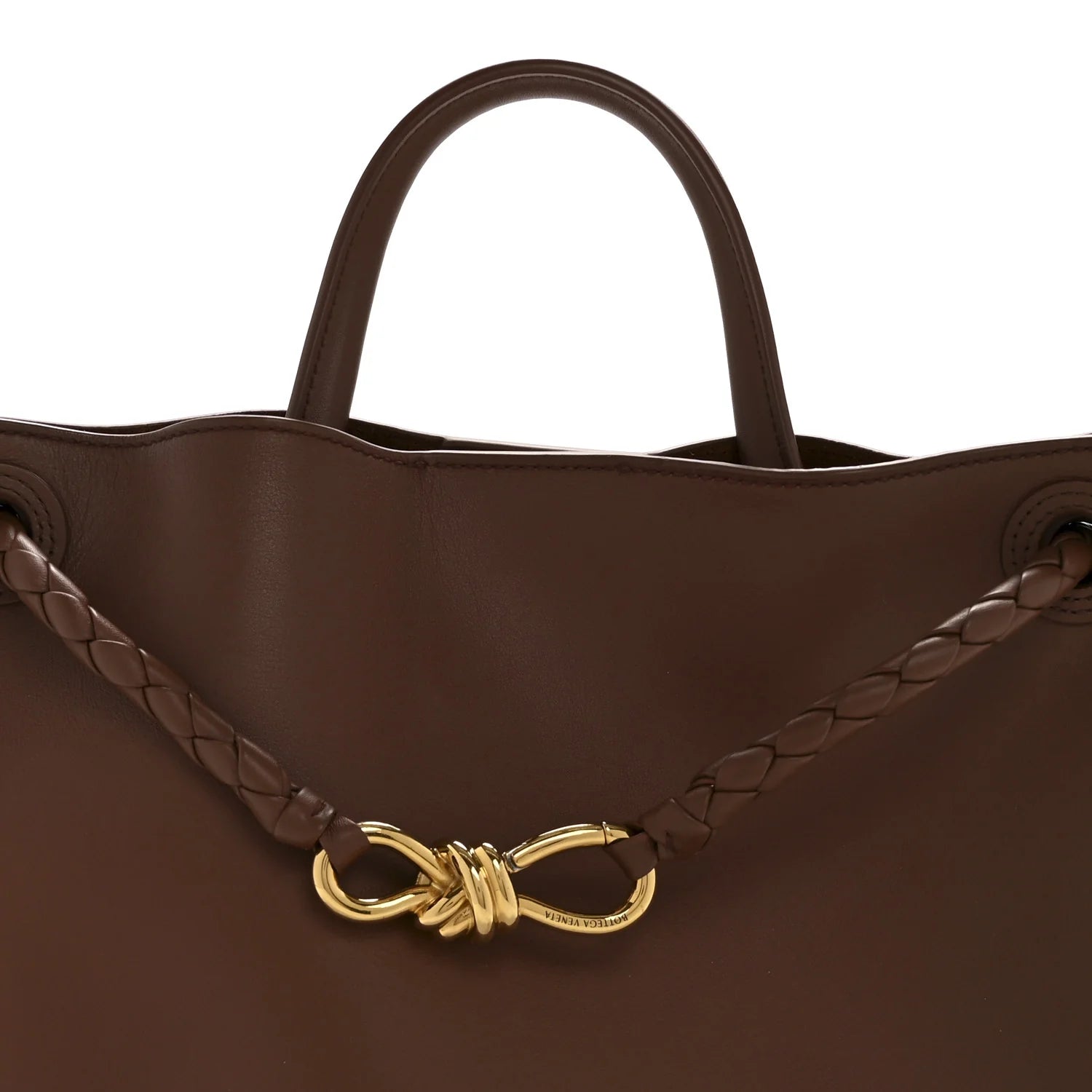 Silky Calfskin Medium Andiamo Shoulder Bag Sapele Redstone