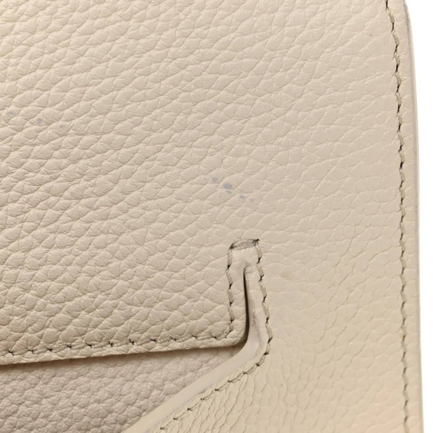 Grained Calfskin Large T Clasp Tara Crossbody Bag White