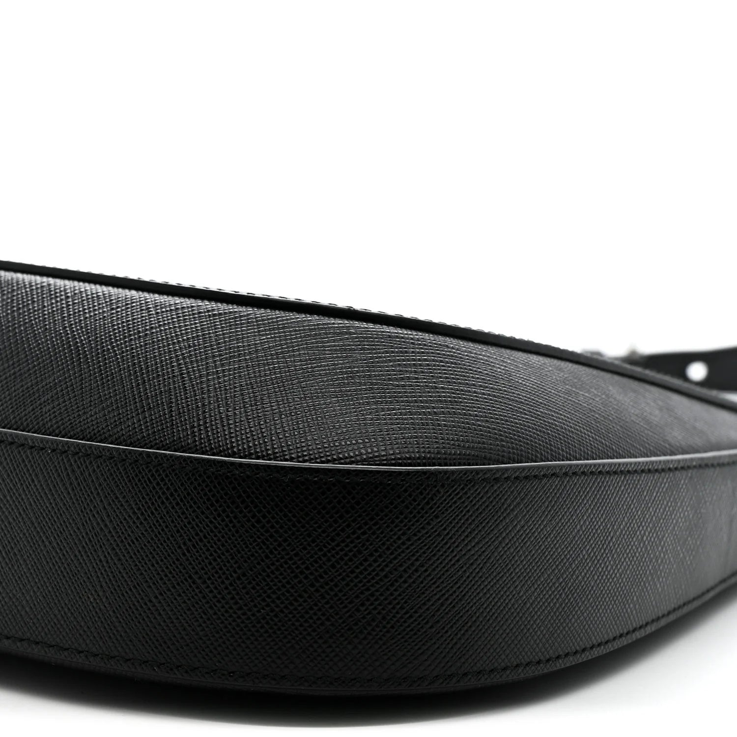 Saffiano Lux Adjustable Strap Shoulder Bag Black