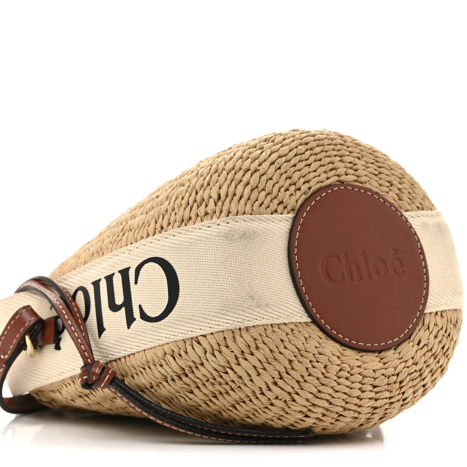 X MIFUKO Raffia Calfskin Small Woody Basket Shoulder Bag Black Beige