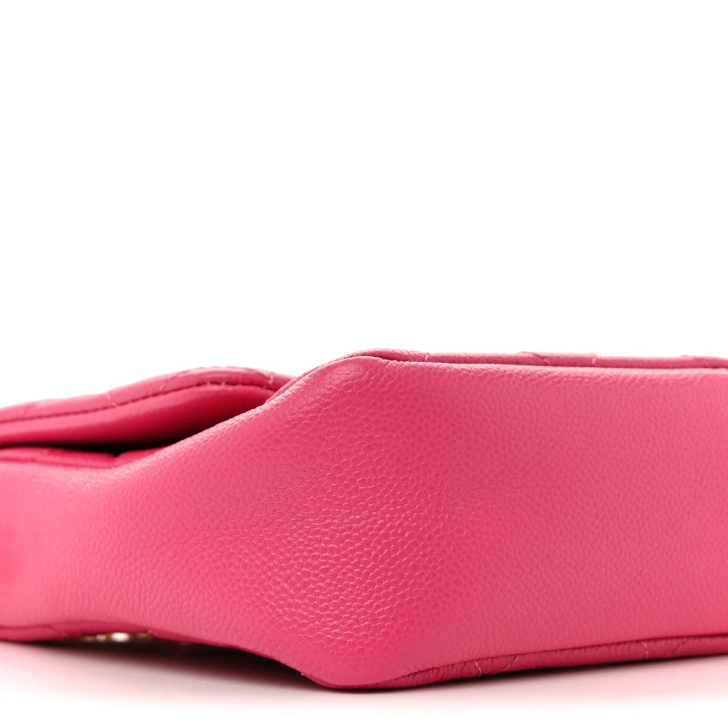 Shiny Caviar Quilted Small Chain Melody Flap Dark Pink