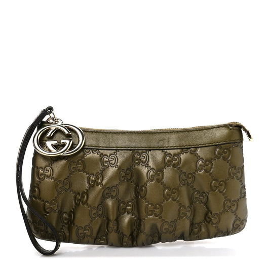 Metallic Soft ssima Signature New Britt Wristlet Green