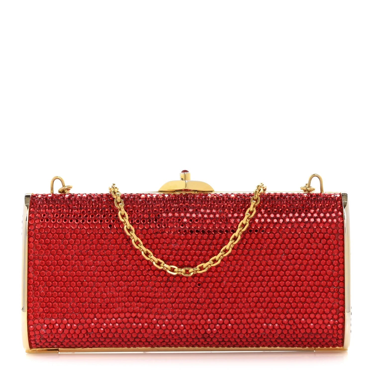 Crystal Minaudiere Clutch Red