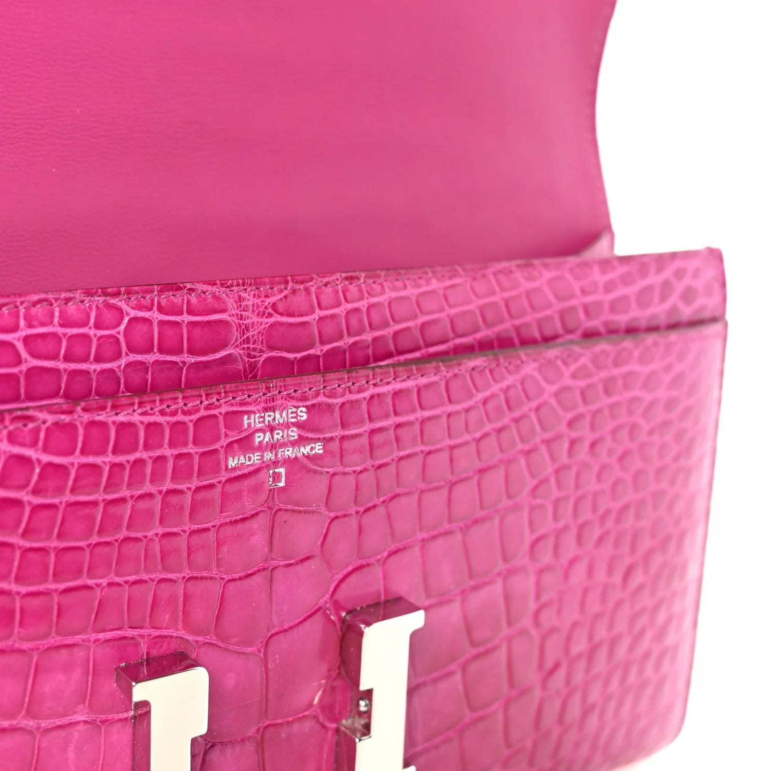 Shiny Alligator Constance Long Wallet Rose Scheherazade