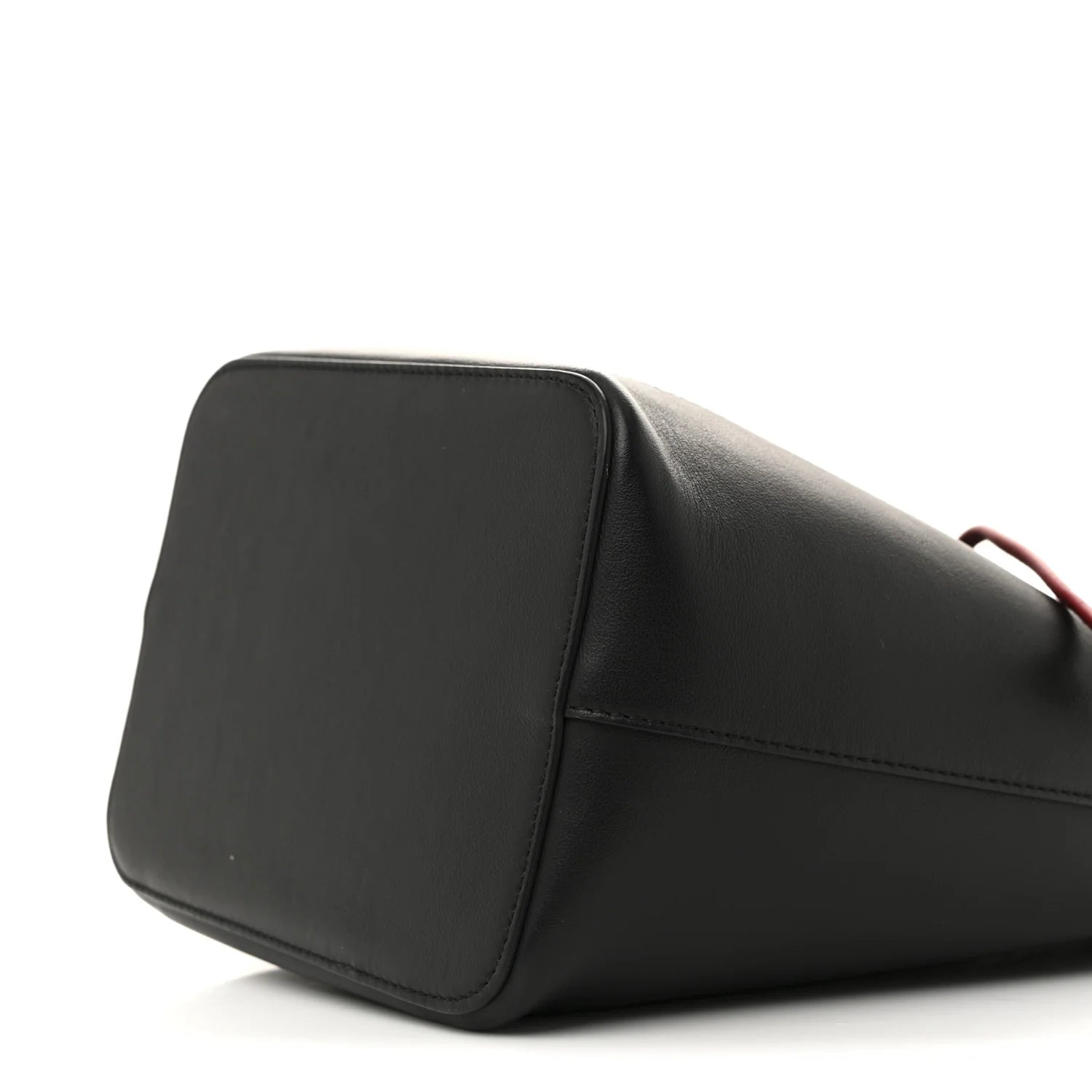 Vitello Grace F Is  Stamp Patch Perforated Small Mon Tresor Bucket Bag Black