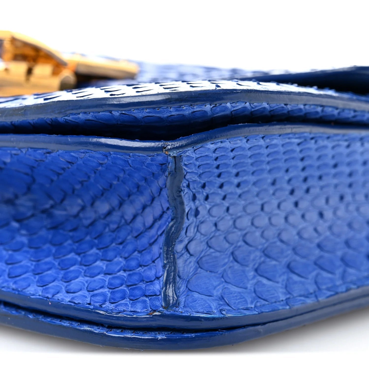 Snakeskin Medium Classic Box Flap Blue