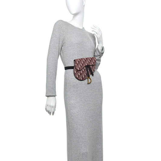 Oblique Saddle Belt Pouch Bordeaux