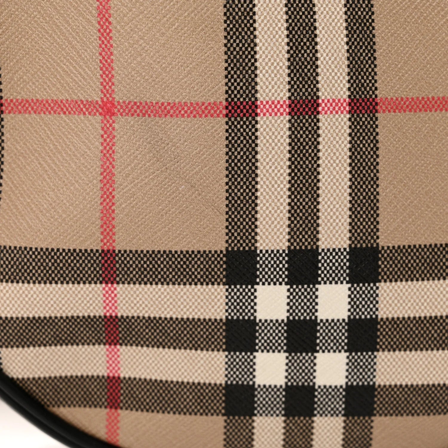 Vintage Check Canvas Calfskin Louise Bag Archive Beige Black