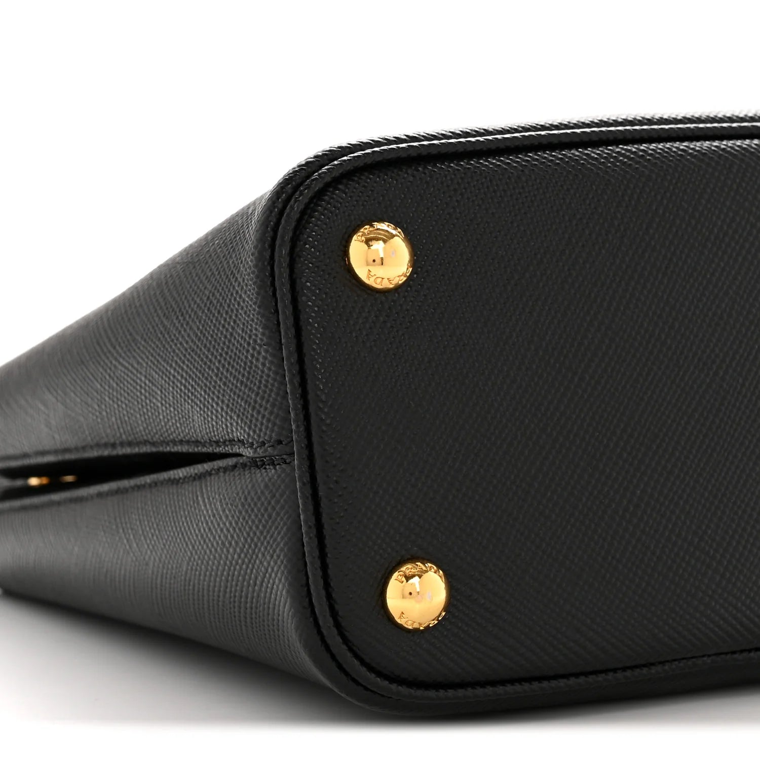 Saffiano Cuir Small Panier Bucket Bag Black Fuoco