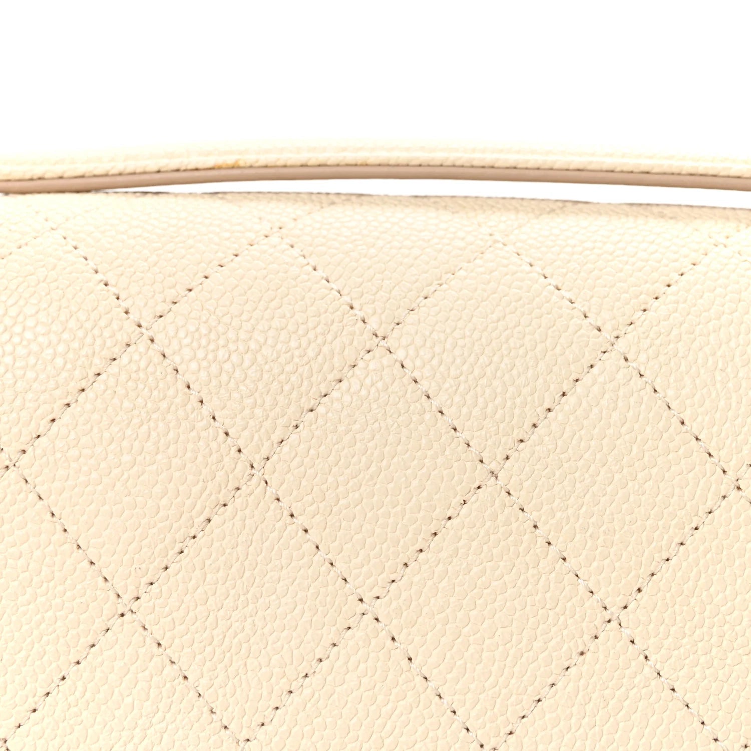 Grained Calfskin Quilted Medium Cuba Top Handle Flap Ivory